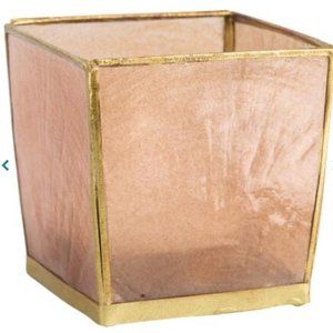 Square Blush Capiz Tealight Candle Holder & Candle